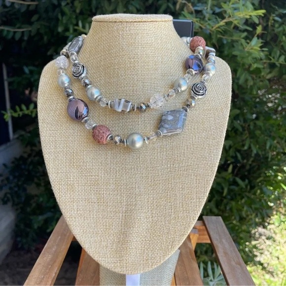 Sisi Bohemian Hippie Rose Long MultiColor Necklace - Picture 5 of 5